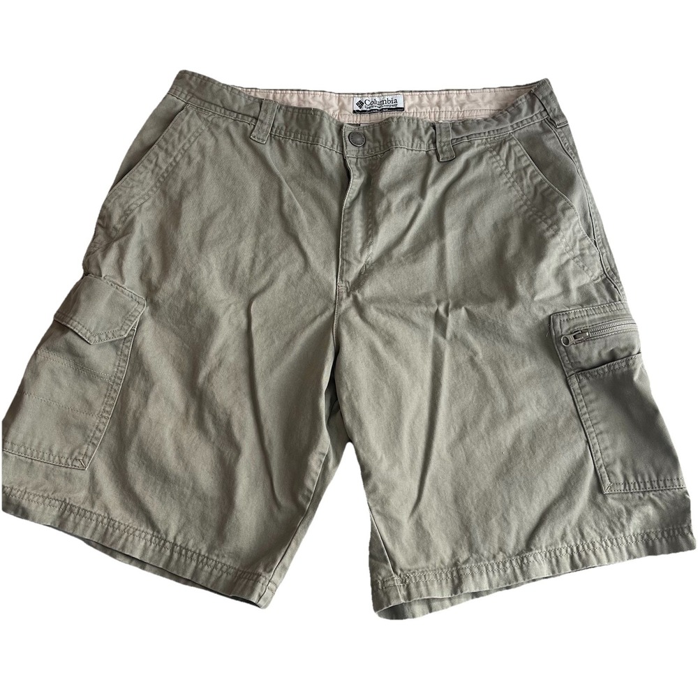 Columbia Mens Cargo Shorts Outdoor Hiking Size 36 Gray‎ Cotton